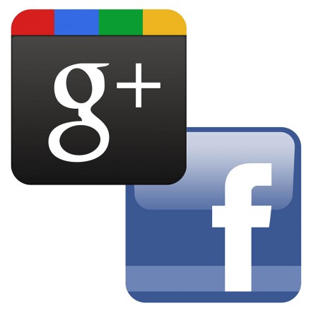 Google+ and Facebook icons